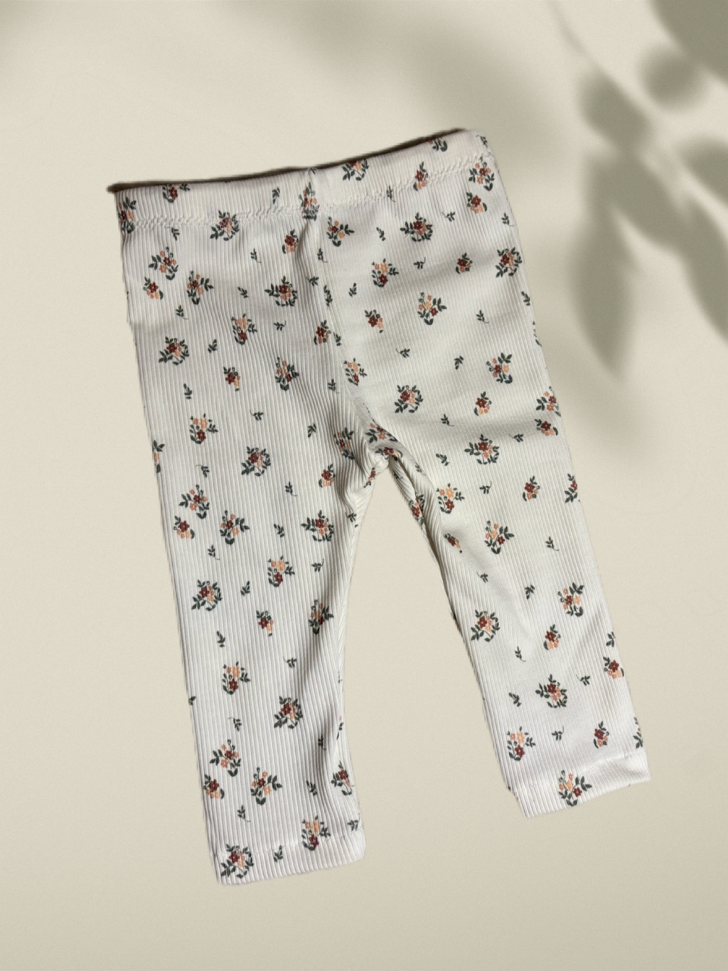 Leggings weiss mit Blumen