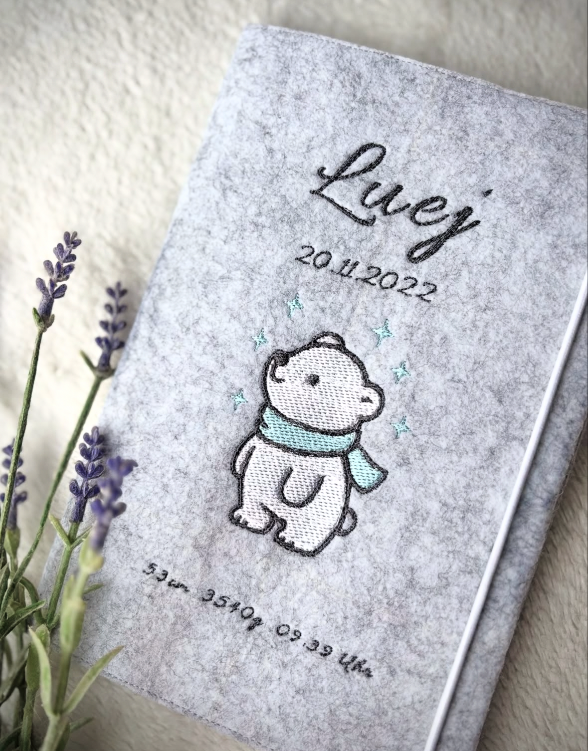 Gesundheitshefthülle hellgrau meliert